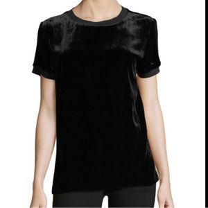 Alice + Olivia Piera Black Velvet Crewneck